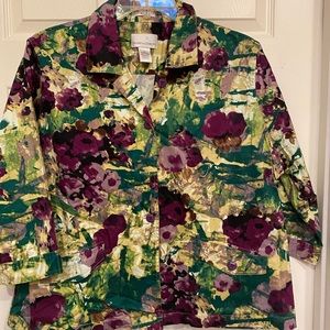 NWOT- Diapers & Damons 2X floral jacket